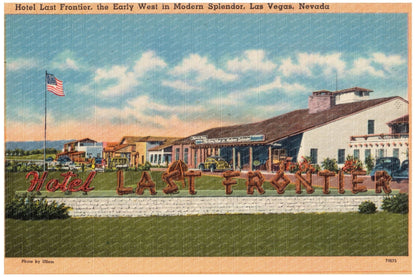 Hotel Last Frontier Las Vegas Vintage Postcard 1930 - 1945 - Available at KNOWOL