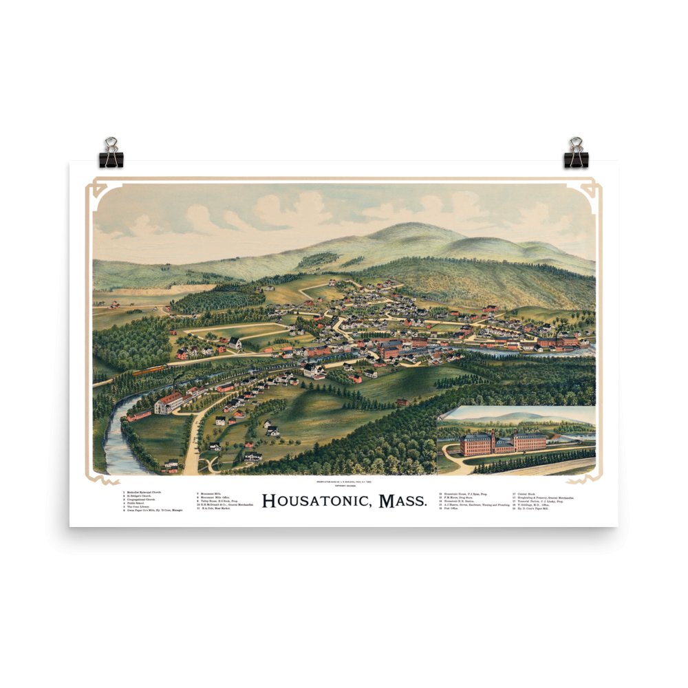 Housatonic, MA 1890 Map - Available at KNOWOL