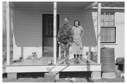 Husband and wife on porch in Chicot Farms Arkansas 1939 - Available at KNOWOL