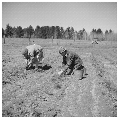 Husband and Wife Weeding Strawberries May 1937 - Available at KNOWOL