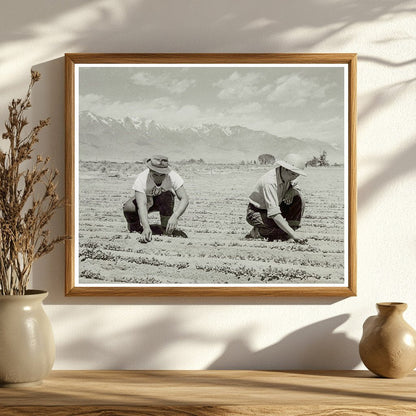 Ichiro Okumura and Ben Iguchi Thinning Seedlings 1942 - Available at KNOWOL