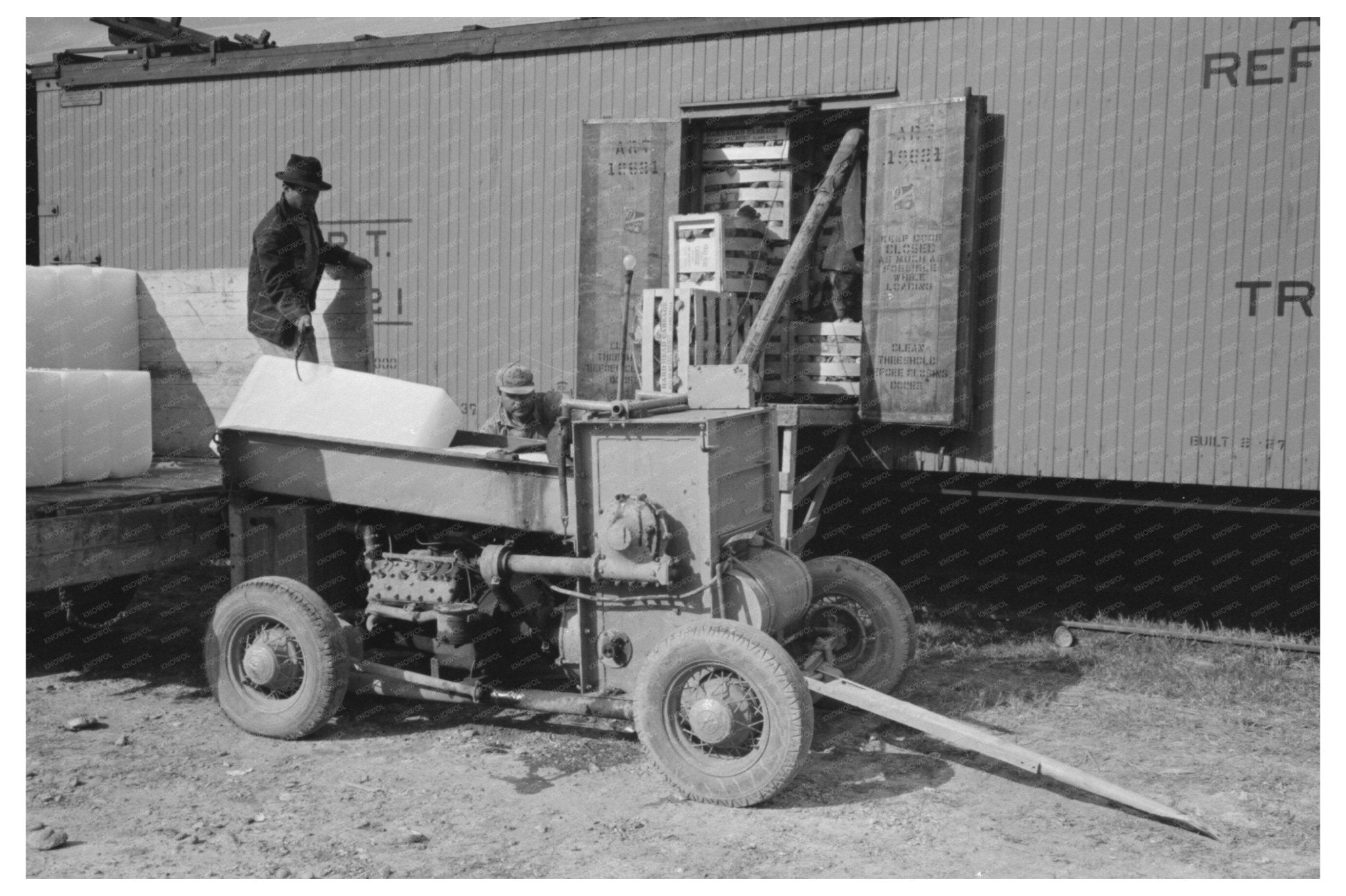 Icing Vegetables at a Packing Plant in Texas 1939 - Available at KNOWOL