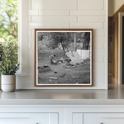 Indian Woman Washing Clothes in Koochiching County 1937 - Available at KNOWOL