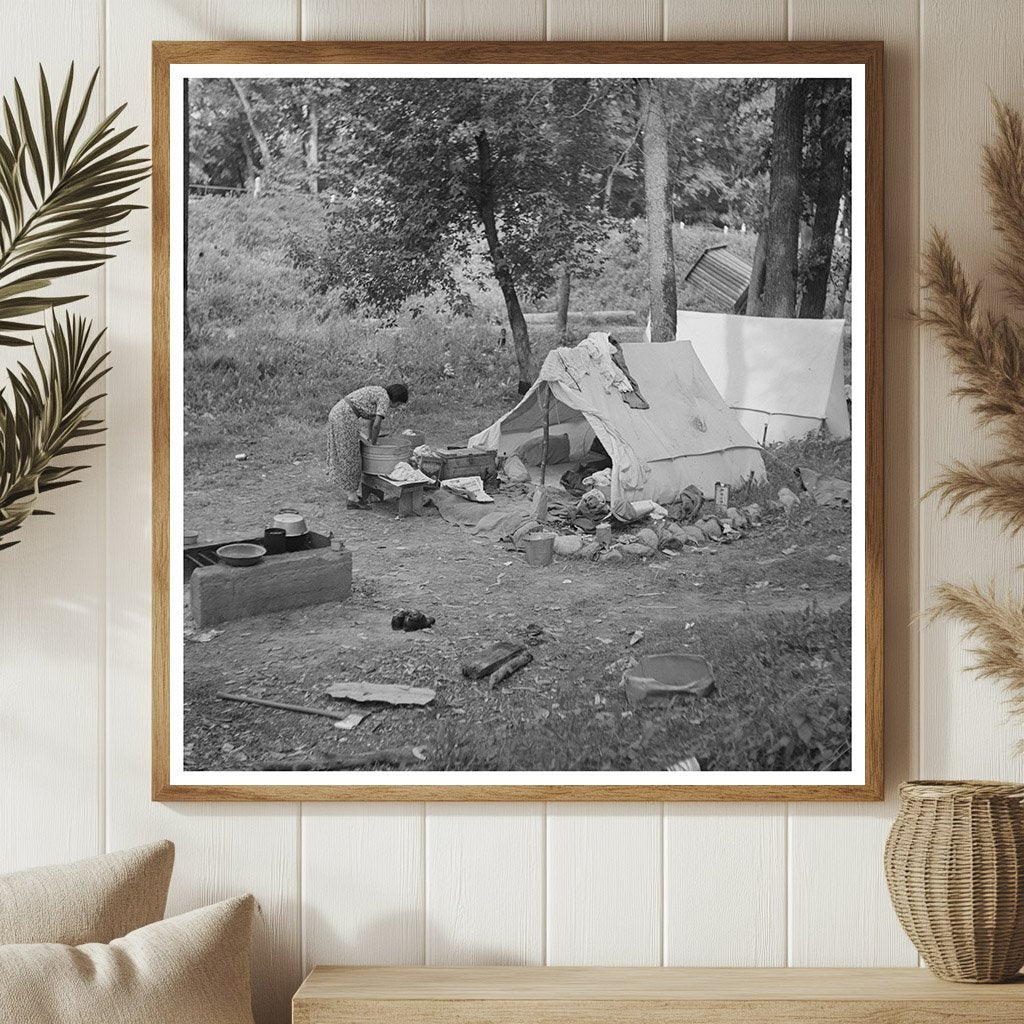 Indian Woman Washing Clothes in Koochiching County 1937 - Available at KNOWOL