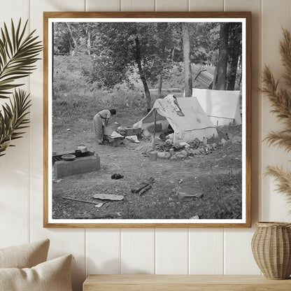 Indian Woman Washing Clothes in Koochiching County 1937 - Available at KNOWOL