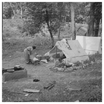 Indian Woman Washing Clothes in Koochiching County 1937 - Available at KNOWOL