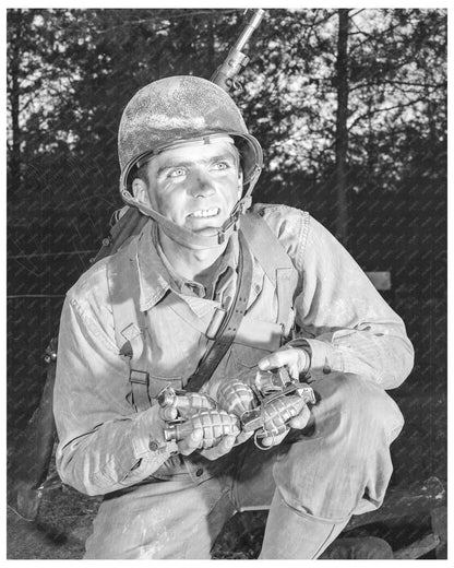 Infantryman with Grenades at Fort Belvoir Virginia November 1942 - Available at KNOWOL