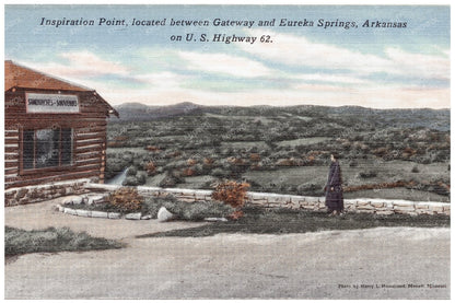 Inspiration Point Arkansas Vintage Postcard 1930 - 1945 - Available at KNOWOL