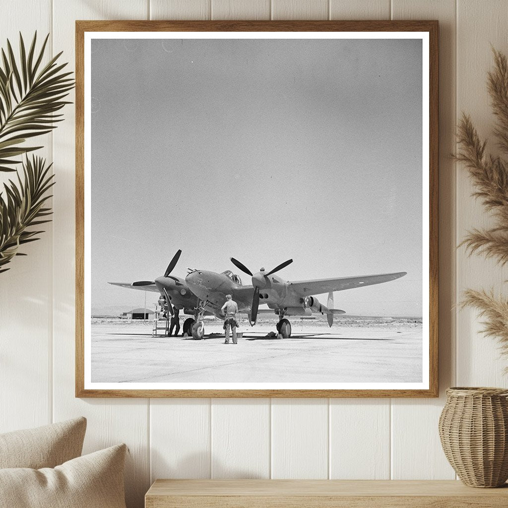 Interceptor Plane at Lake Muroc California May 1942 - Available at KNOWOL