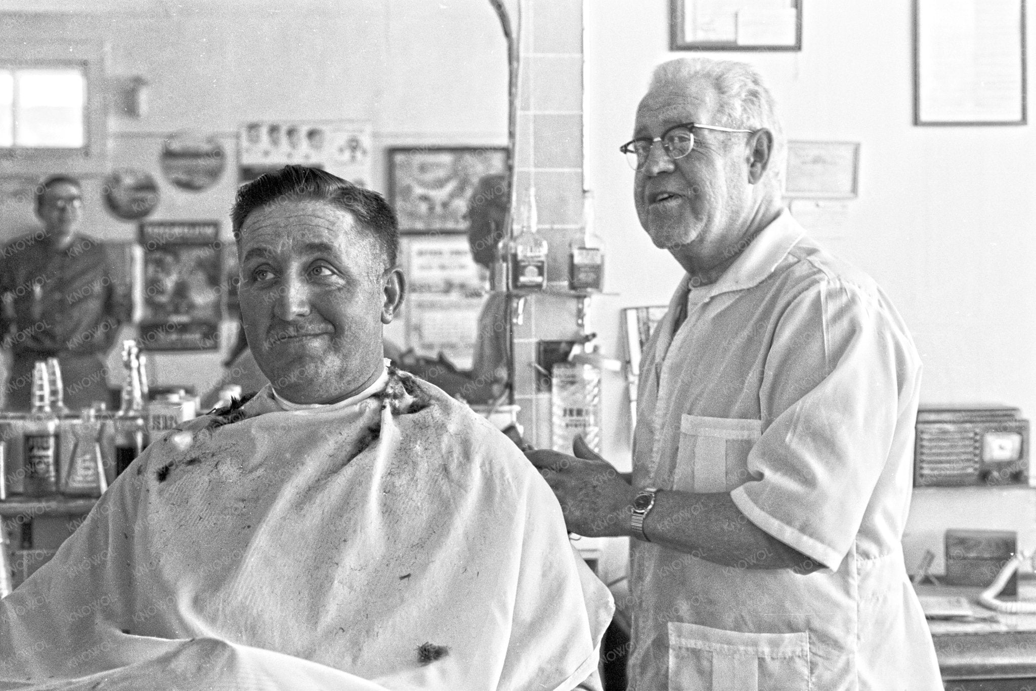 Iowa - Barber Shop Scene - Thomas J. O'Halloran - April - 1962 - Available at KNOWOL