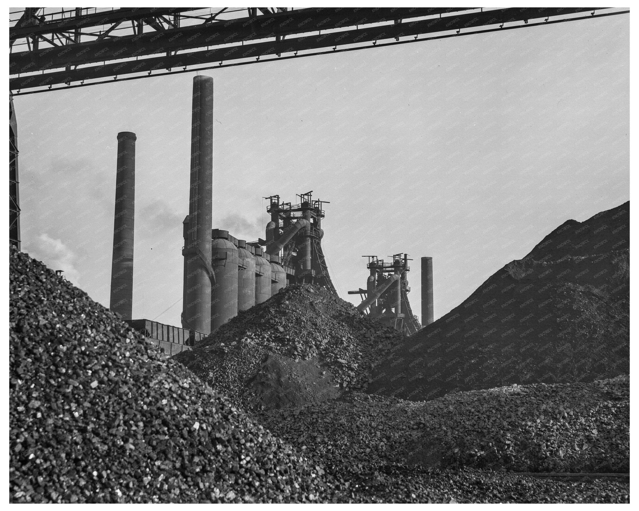 Iron Ore Piles at Carnegie - Illinois Steel 1941 - Available at KNOWOL