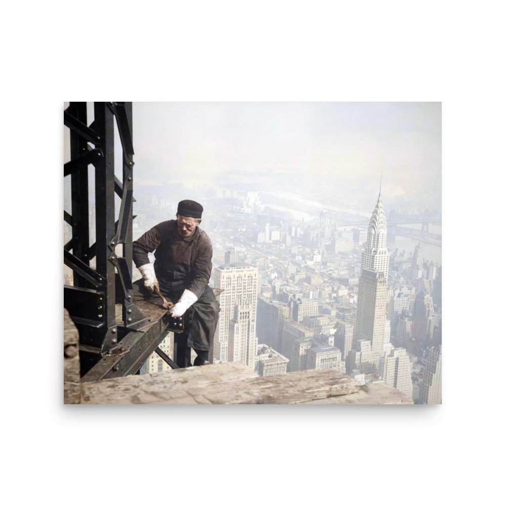 Ironworker Balances Above NYC - Empire State Building Construction - Available at KNOWOL