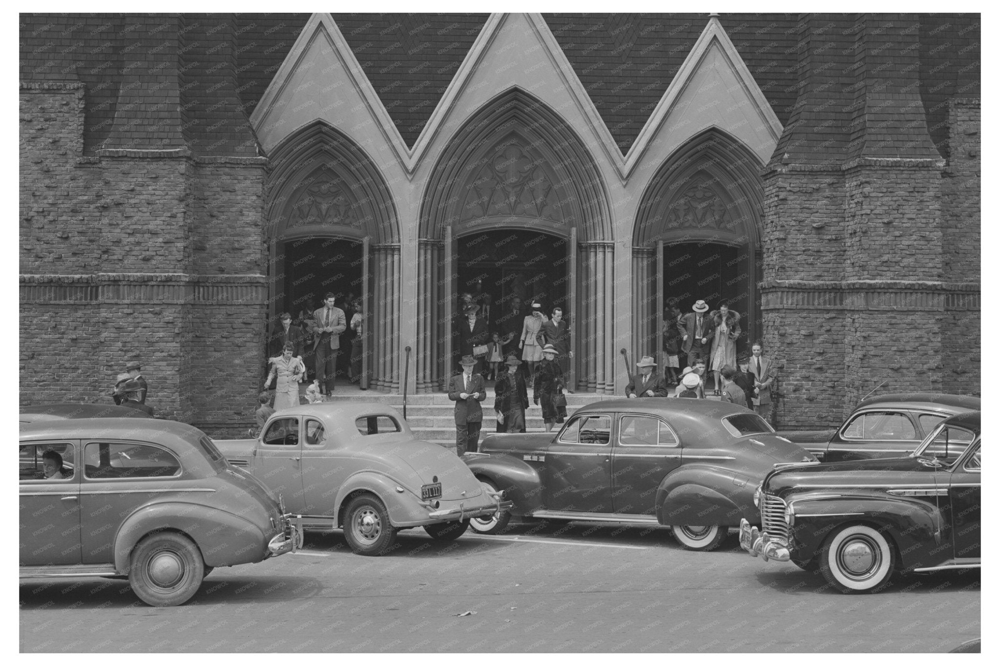 Italian Catholic Church Entrance Oakland California 1942 - Available at KNOWOL