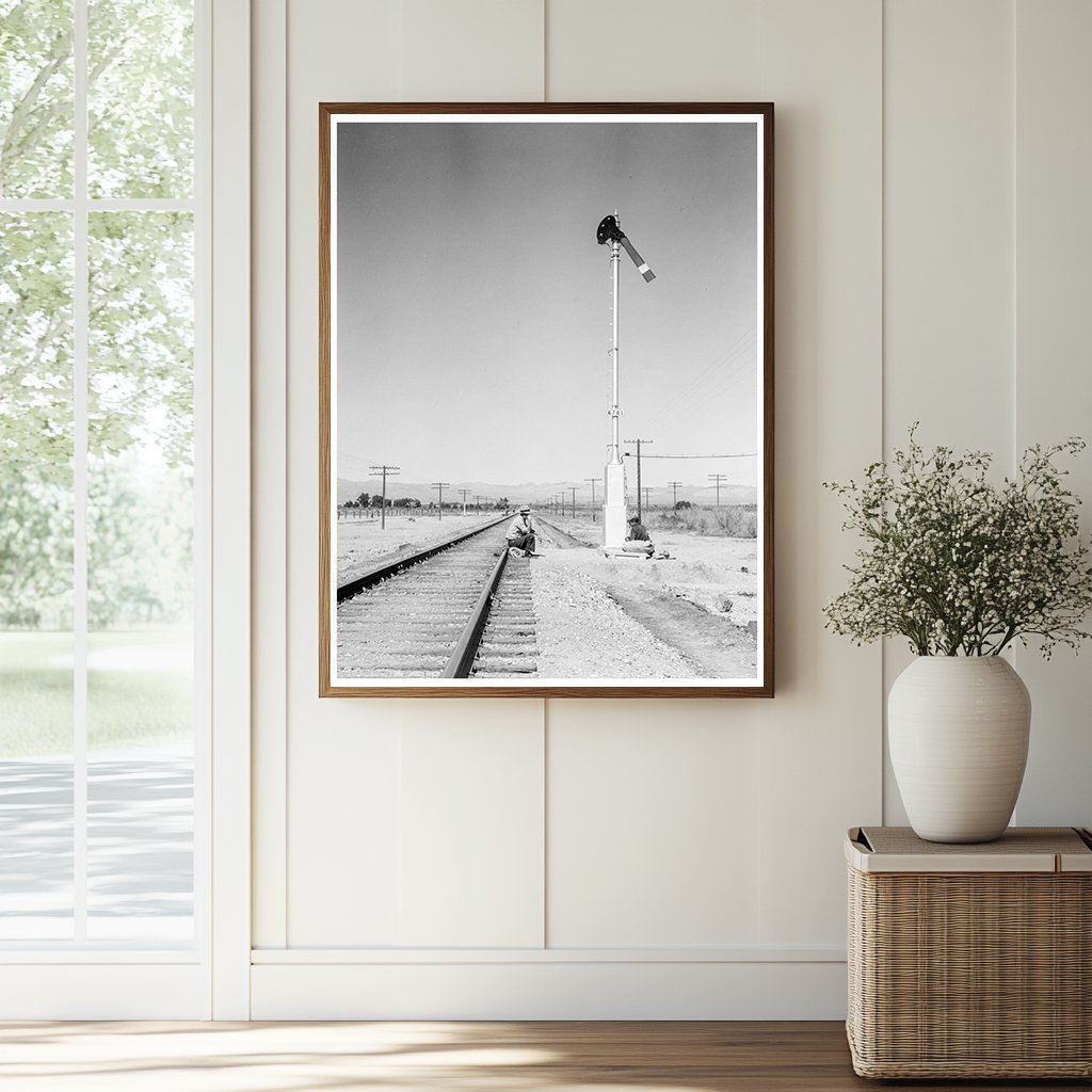 Itinerants Waiting by Railroad Tracks Calipatria 1939 - Available at KNOWOL