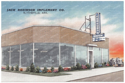 Jack Robinson Implement Company Postcard Blytheville AR 1930s - Available at KNOWOL