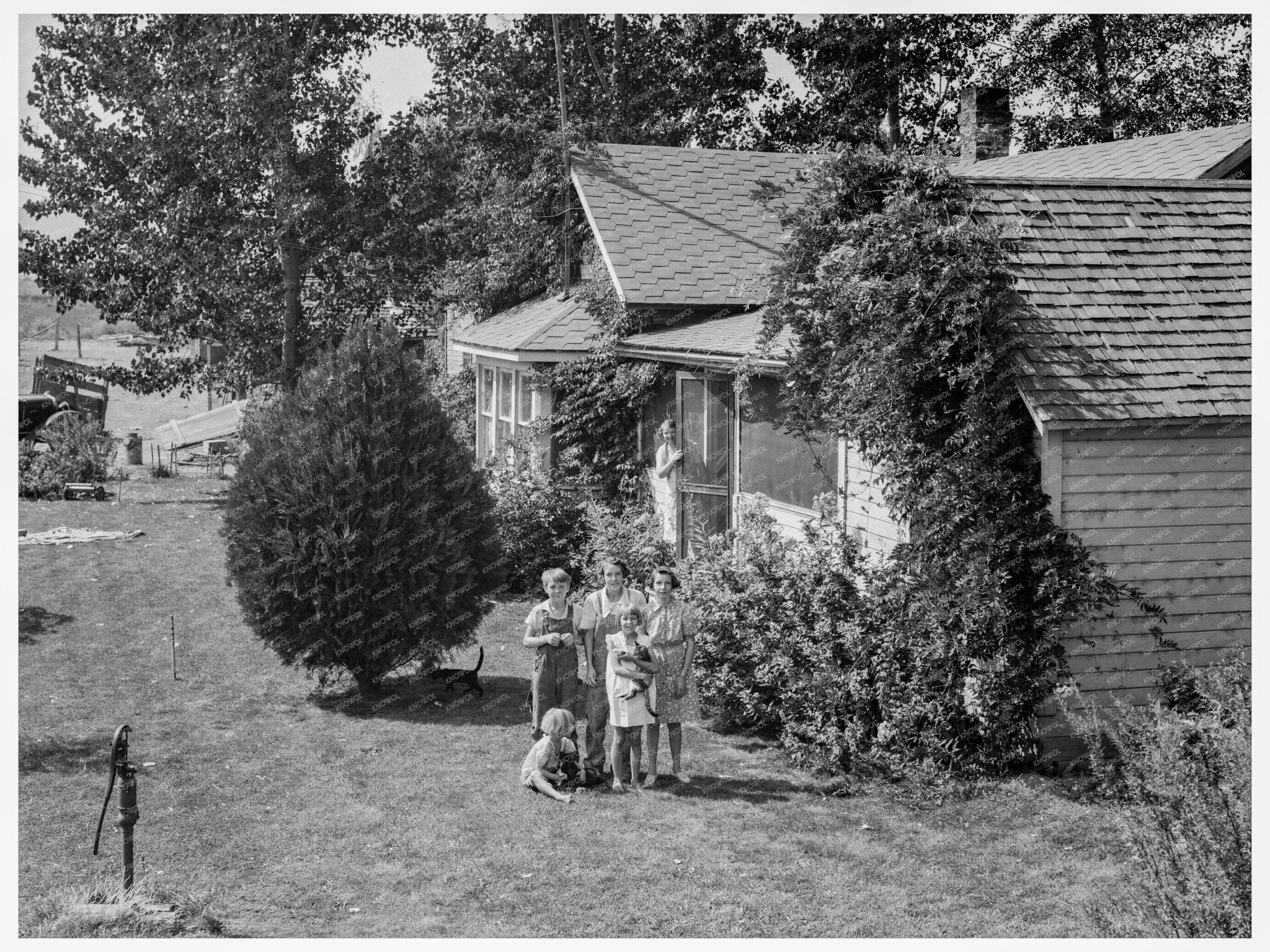 Jacob N. Schrock Family on Their Yakima Valley Farm 1939 - Available at KNOWOL