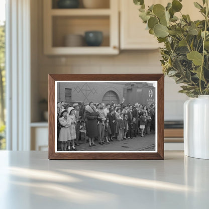 Japanese - American Families Await Train in Los Angeles 1942 - Available at KNOWOL