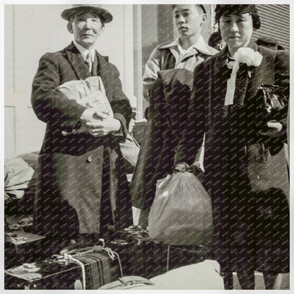 Japanese American Family at Relocation Station 1942 - Available at KNOWOL