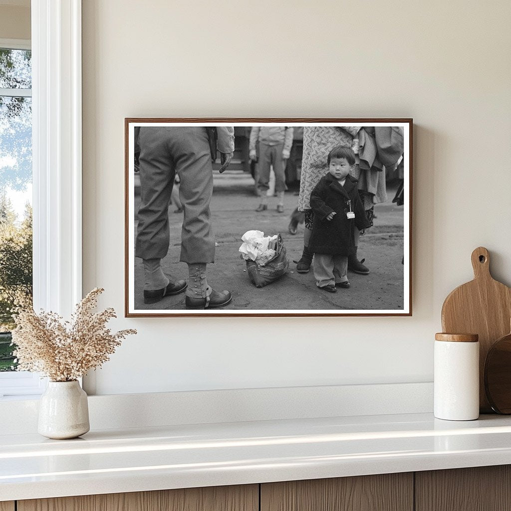 Japanese - American Family at Train Station Los Angeles 1942 - Available at KNOWOL