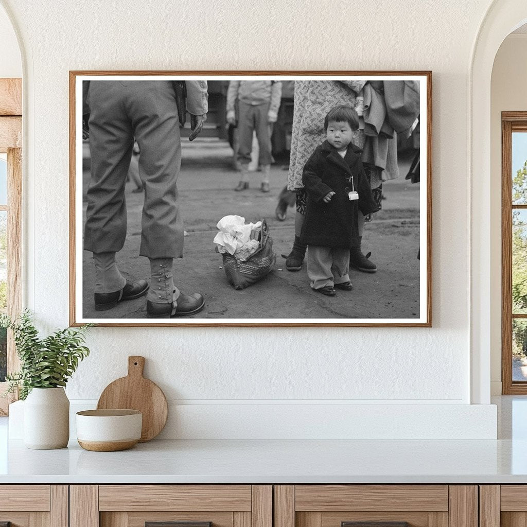 Japanese - American Family at Train Station Los Angeles 1942 - Available at KNOWOL