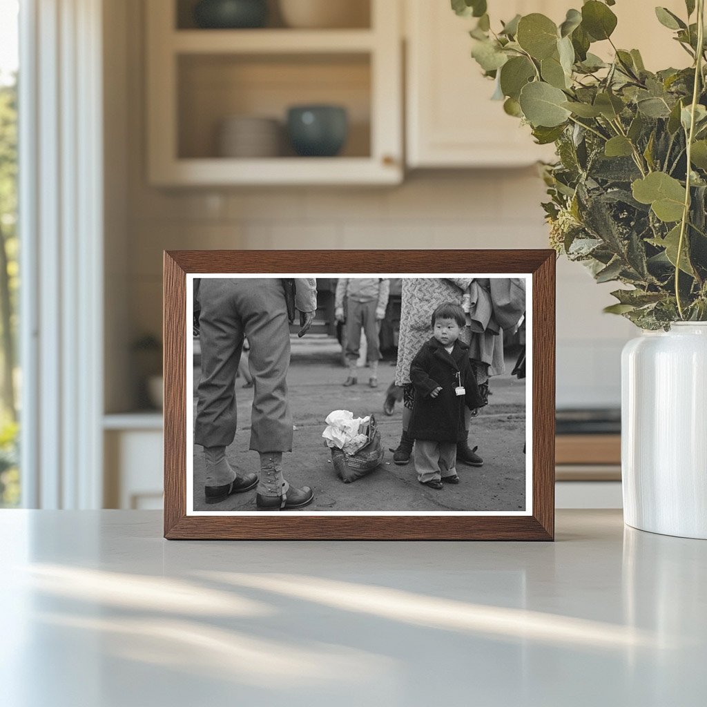 Japanese - American Family at Train Station Los Angeles 1942 - Available at KNOWOL