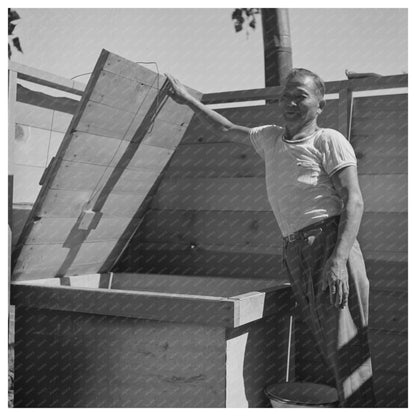 Japanese - American Family Building Bath in Oregon 1942 - Available at KNOWOL