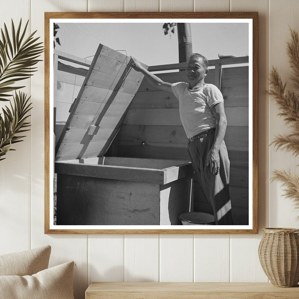 Japanese - American Family Building Bath in Oregon 1942 - Available at KNOWOL