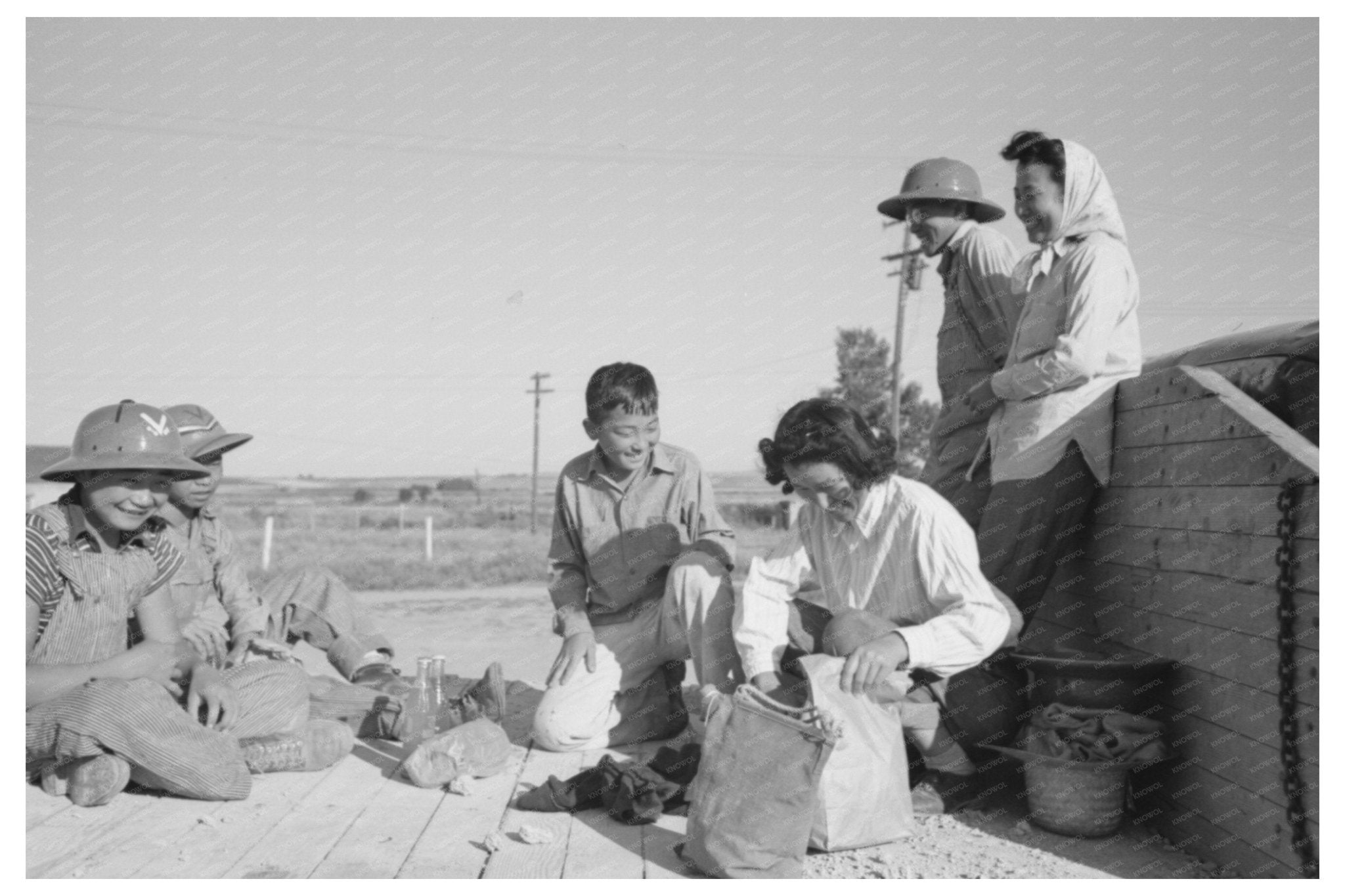 Japanese - American Farm Workers Lunch Mobile Camp 1942 - Available at KNOWOL