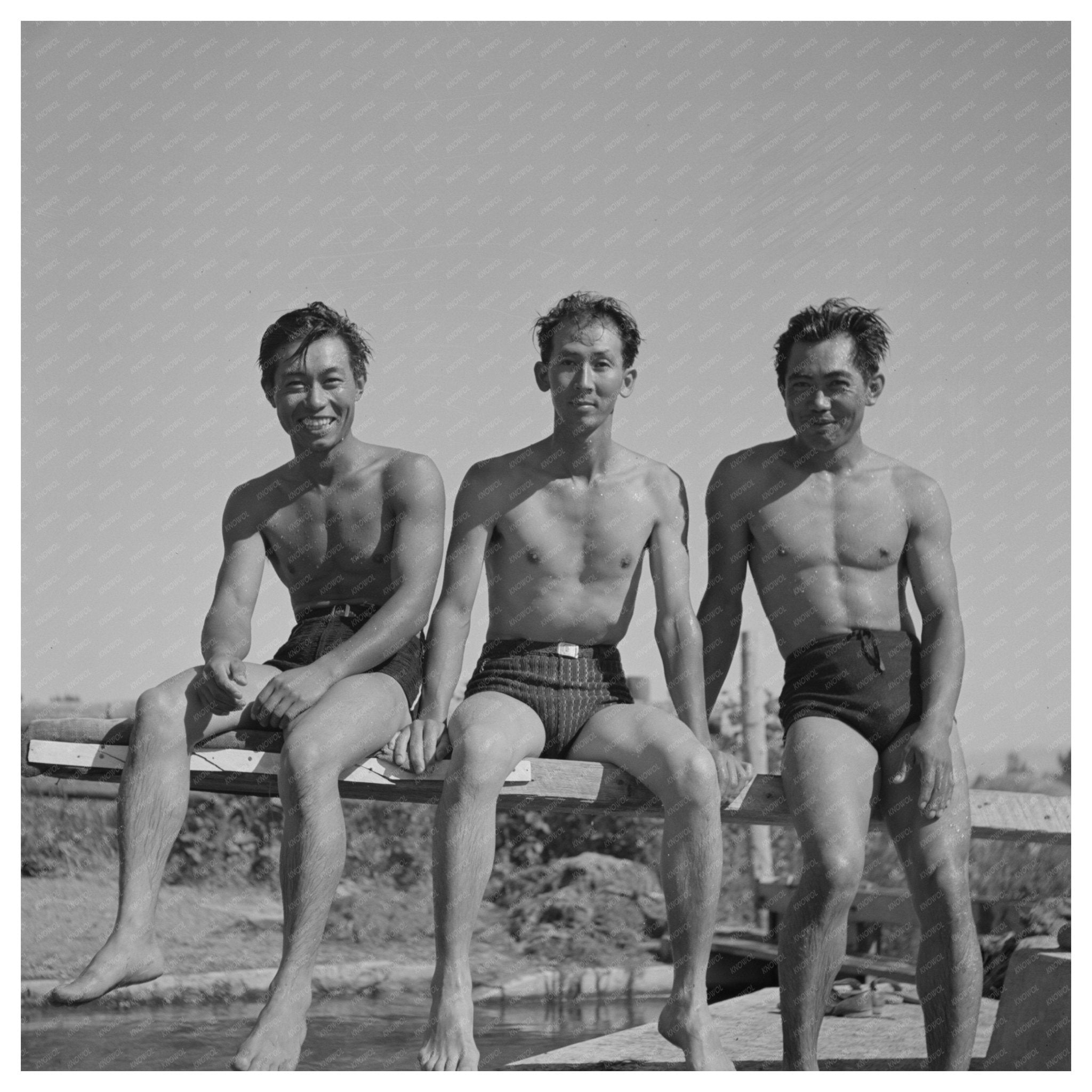 Japanese - American Farm Workers Swimming Idaho 1942 - Available at KNOWOL