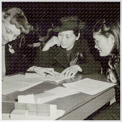 Japanese American Women Consulting on Evacuation 1942 - Available at KNOWOL