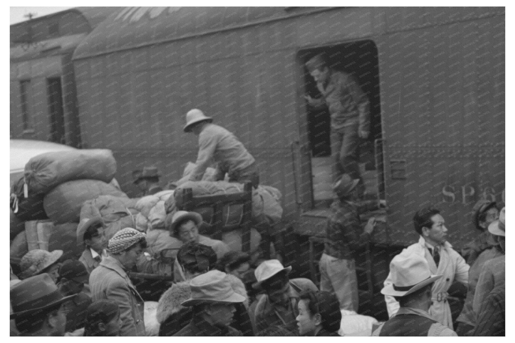 Japanese - Americans at Santa Fe Station April 1942 - Available at KNOWOL