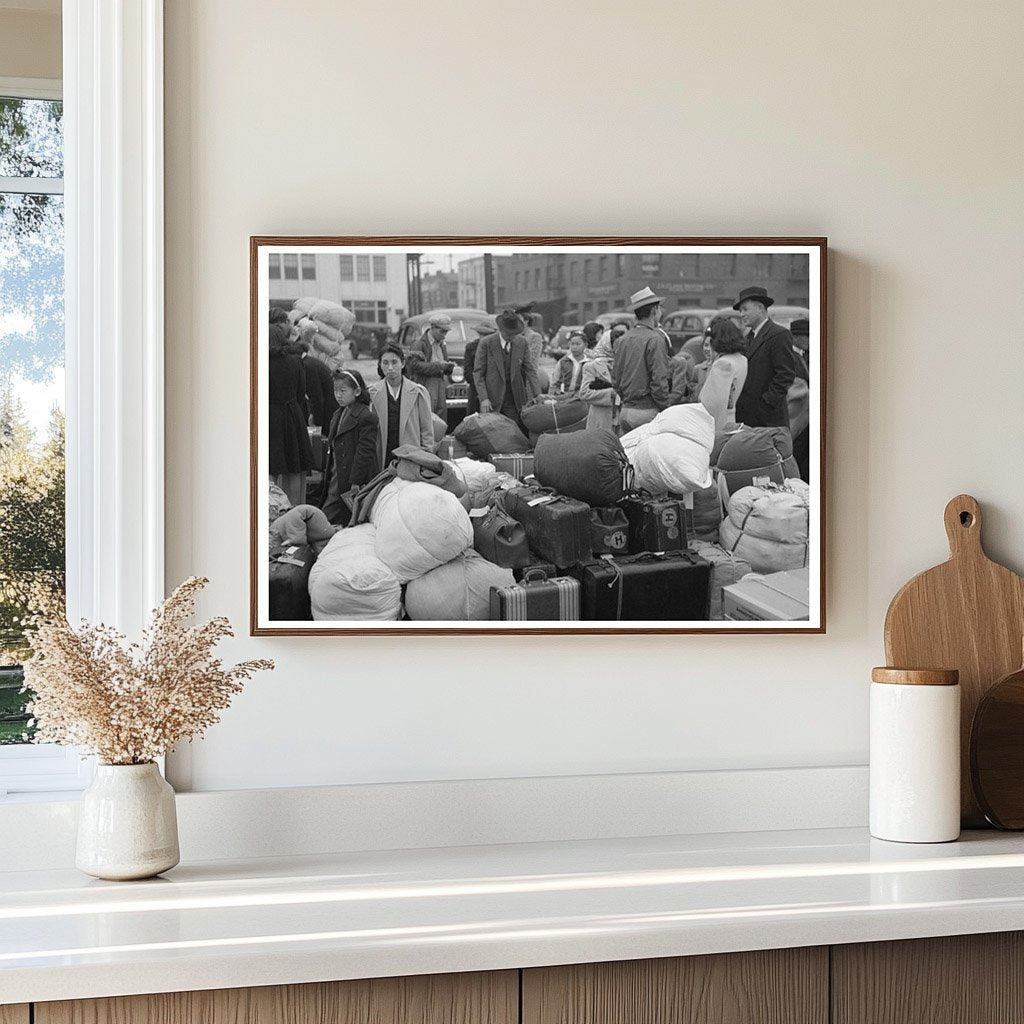 Japanese Americans at Santa Fe Station Los Angeles 1942 - Available at KNOWOL