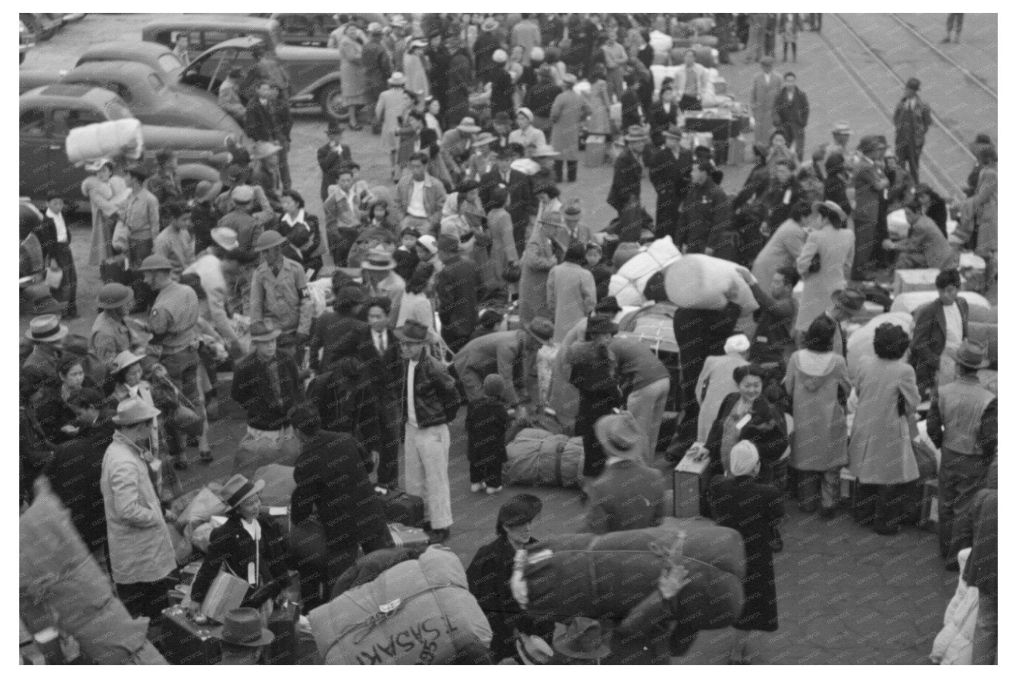 Japanese - Americans Await Evacuation April 1942 - Available at KNOWOL