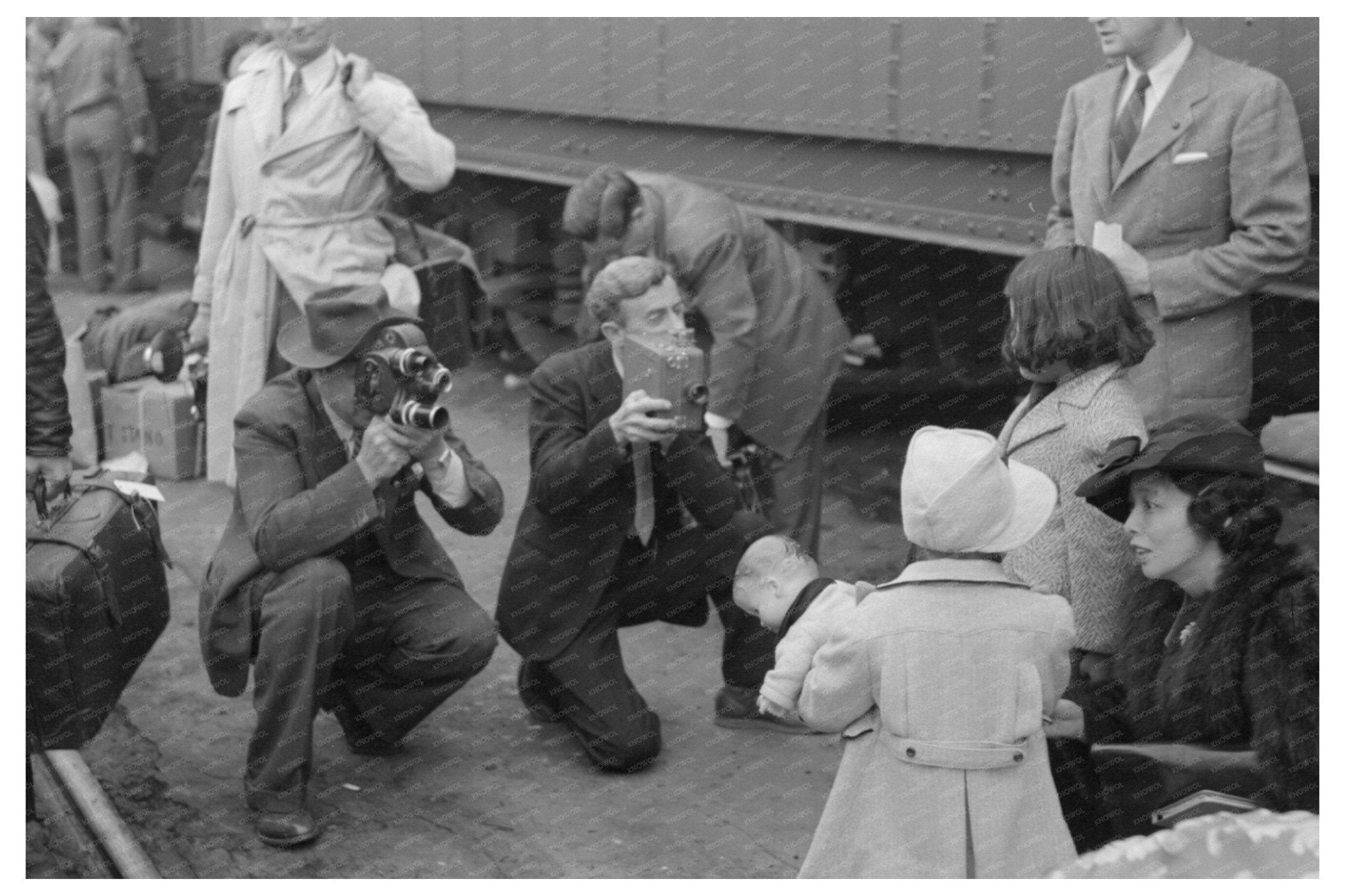 Japanese - Americans Boarding Train in Los Angeles 1942 - Available at KNOWOL