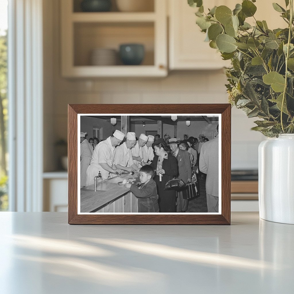 Japanese - Americans Dining in Mess Hall April 1942 - Available at KNOWOL