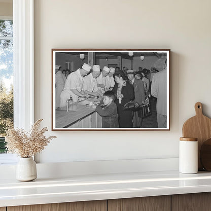 Japanese - Americans Dining in Mess Hall April 1942 - Available at KNOWOL