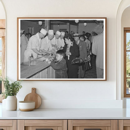 Japanese - Americans Dining in Mess Hall April 1942 - Available at KNOWOL