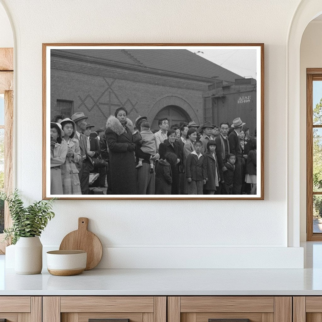 Japanese - Americans Waiting for Train Los Angeles 1942 - Available at KNOWOL