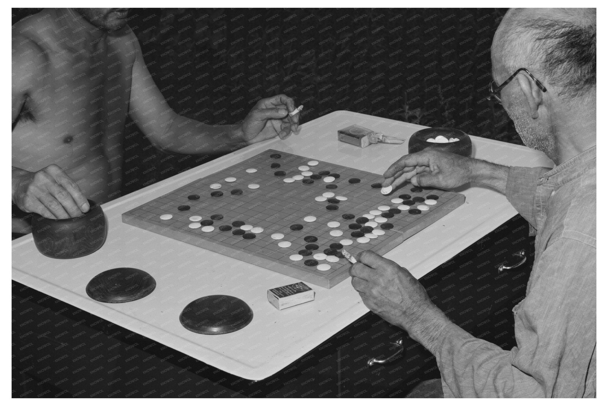 Japanese Farm Workers Playing Go in Idaho July 1942 - Available at KNOWOL