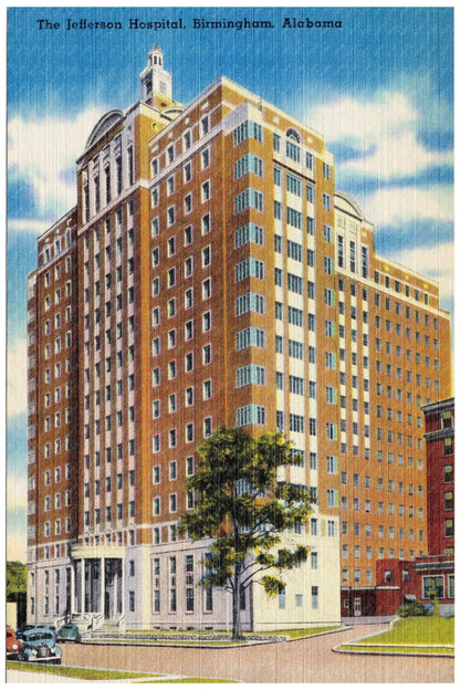 Jefferson Hospital Birmingham Alabama Postcard 1930 - 1945 - Available at KNOWOL