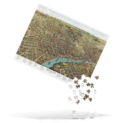 Nashville, TN Vintage Map Jigsaw Puzzle