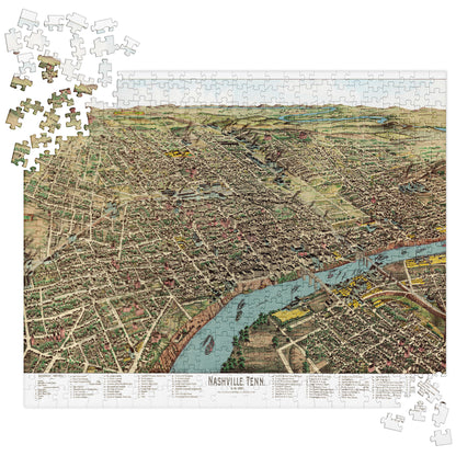 Nashville, TN Vintage Map Jigsaw Puzzle