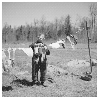 John Bastia Hanging Laundry Iron County Michigan 1937 - Available at KNOWOL