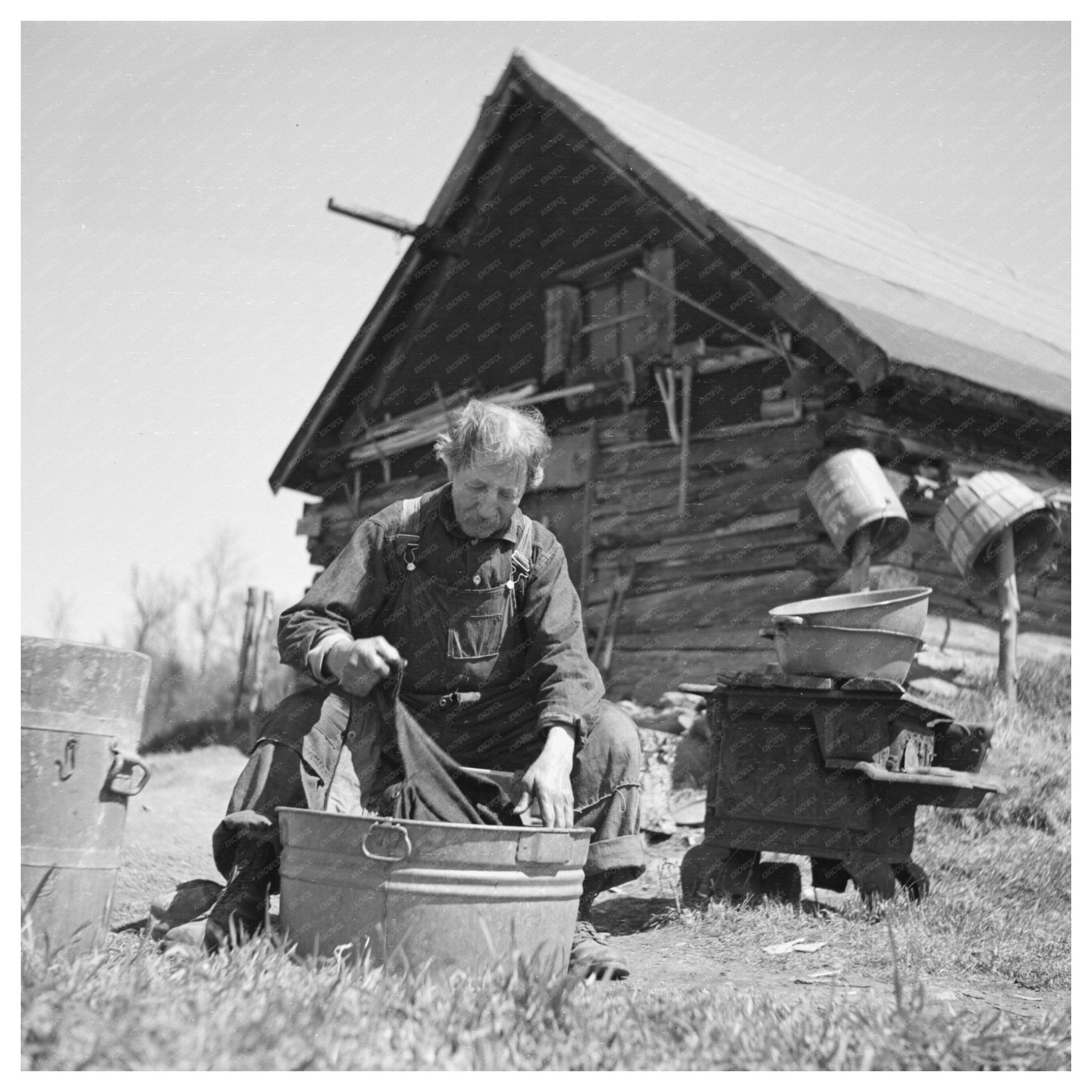 John Bastia Washing Clothes in Iron County May 1937 - Available at KNOWOL