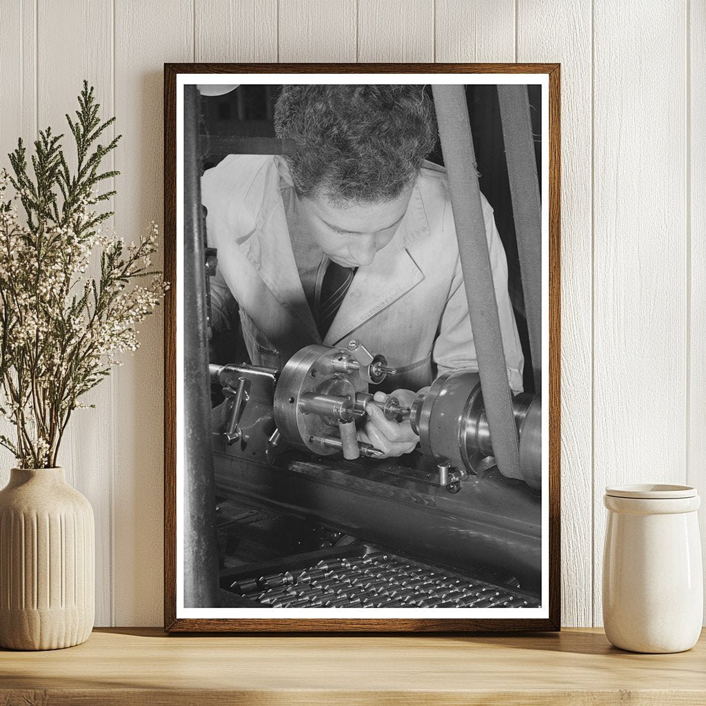 John Kerr Operating Turret Lathe in 1942 Illinois - Available at KNOWOL