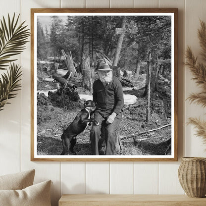 John Nygren and Dog Prince in Rural Michigan 1937 - Available at KNOWOL