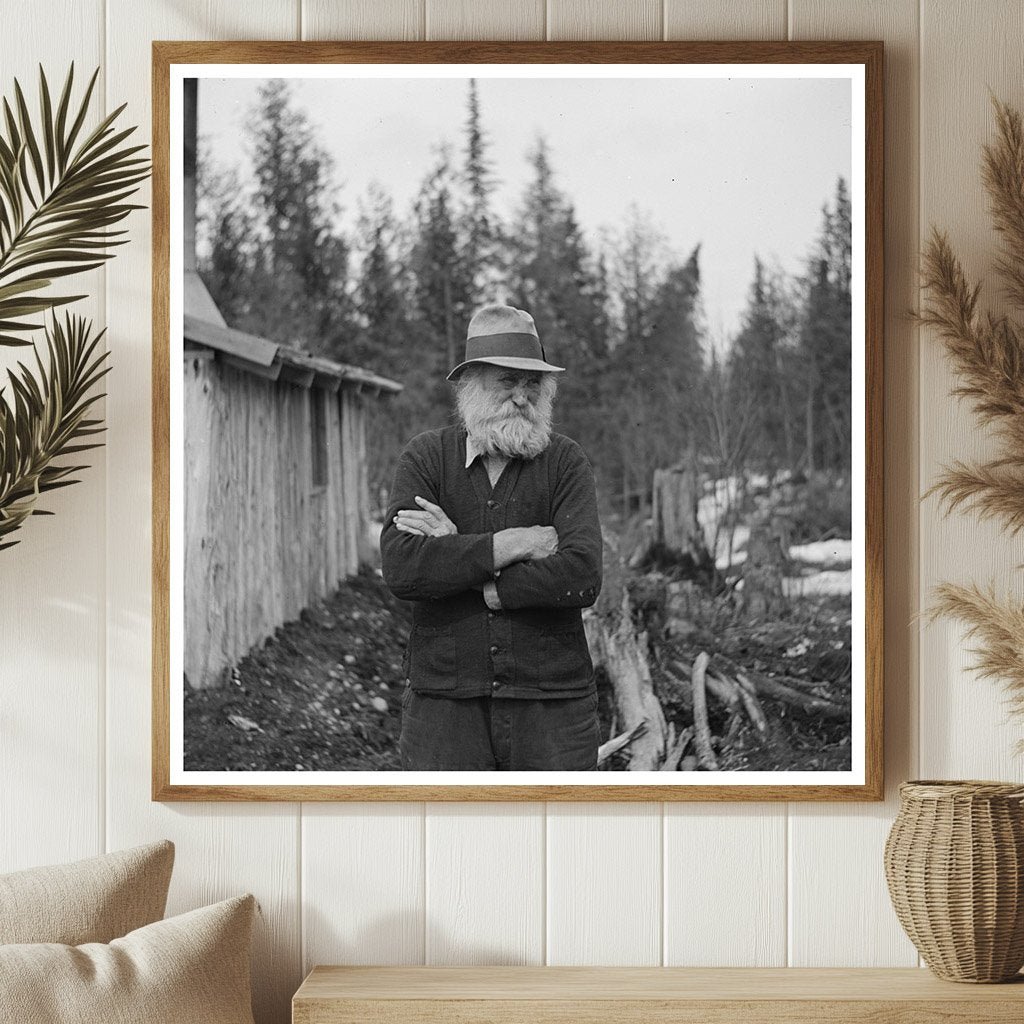 John Nygren in Shack Iron River Michigan 1937 - Available at KNOWOL