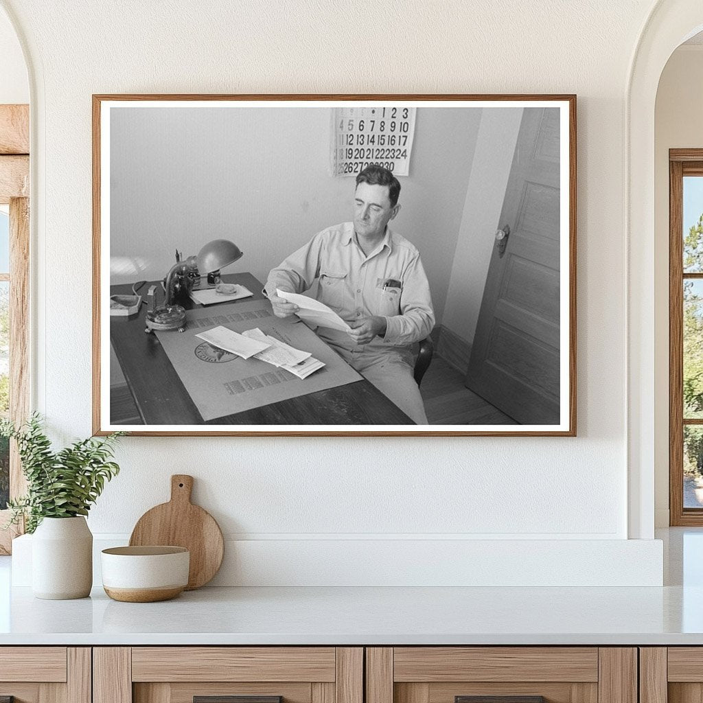 Joseph La Blanc Reading Mail at Office Desk Crowley 1938 - Available at KNOWOL