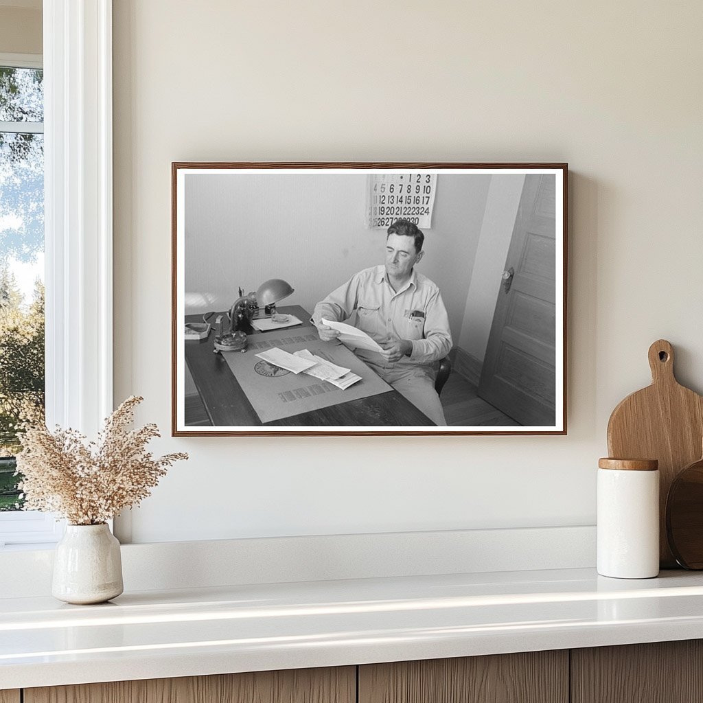 Joseph La Blanc Reading Mail at Office Desk Crowley 1938 - Available at KNOWOL