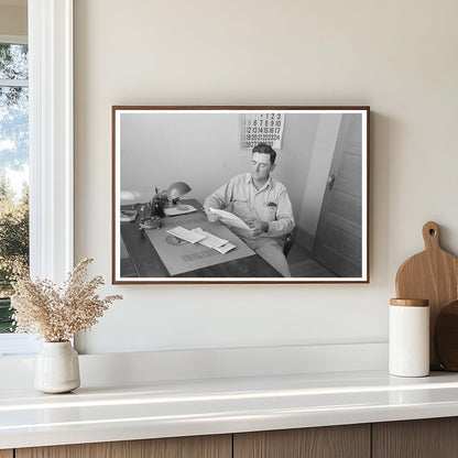 Joseph La Blanc Reading Mail at Office Desk Crowley 1938 - Available at KNOWOL